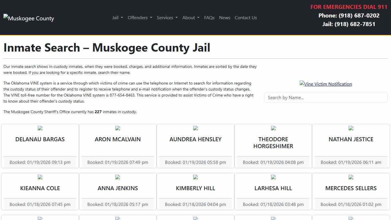 Inmate Search | Muskogee County Sheriff's Office